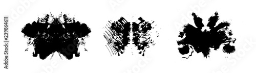 Rorschach inkblot test illustration, symmetrical abstract ink stains