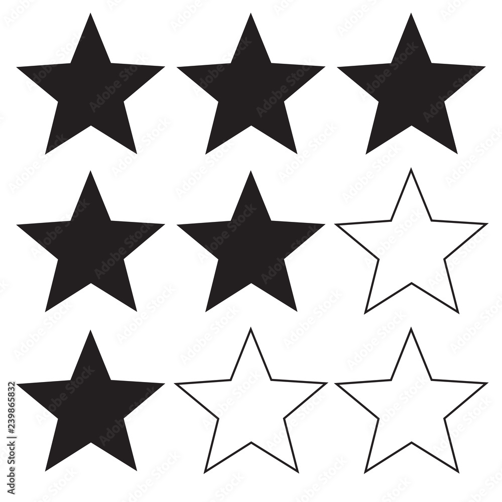 star rating icon on white background. flat style. star icon for your web site design, logo, app, UI. level symbol. logo element sign. star rating icon on white background. flat style. star icon for your web site design, logo, app, UI. level symbol. logo element sign.