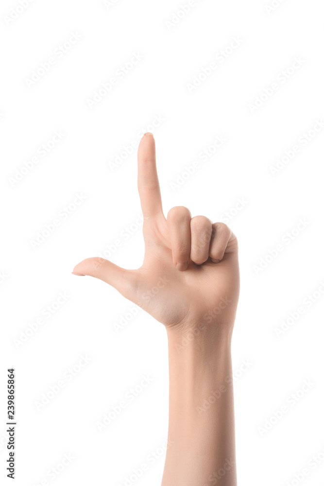 cropped view of woman pointing up with finger isolated on white cropped view of woman pointing up with finger isolated on white