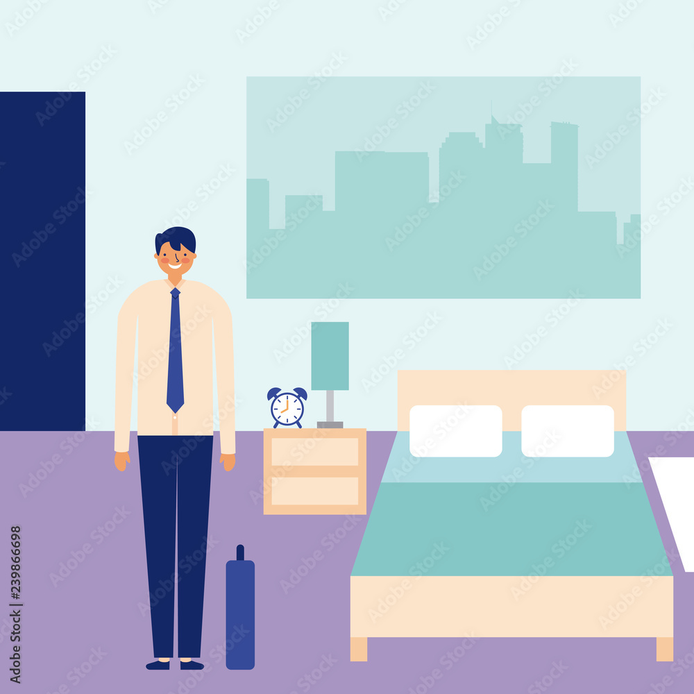 daily activity happy businessman in bedroom daily activity happy businessman in bedroom