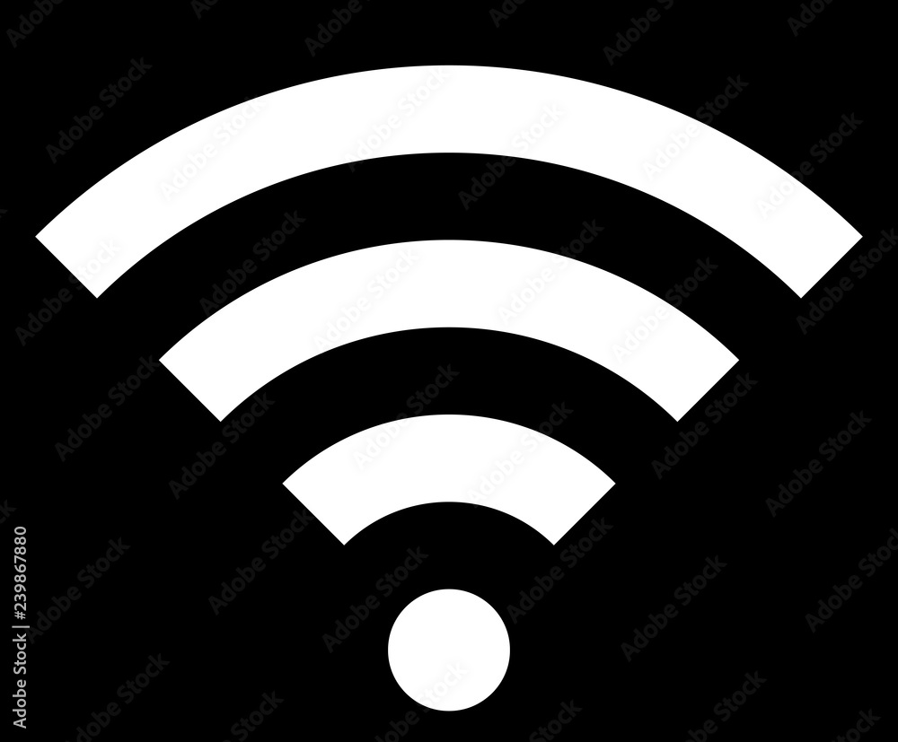 Wifi symbol icon - white simple, isolated - vector Wifi symbol icon - white simple, isolated - vector