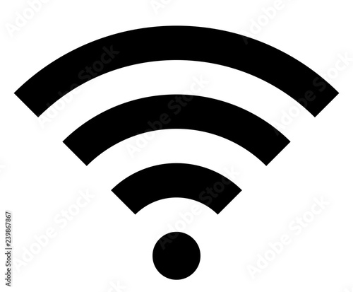 Wifi symbol icon - black simple, isolated - vector