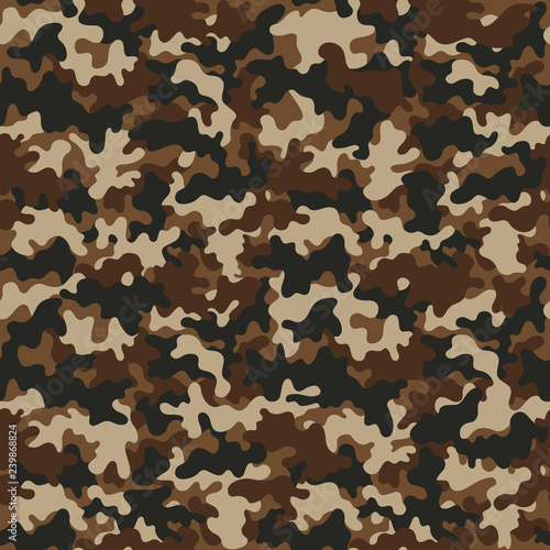 Camouflage Seamless Pattern - Abstract design of camouflage in brown colors