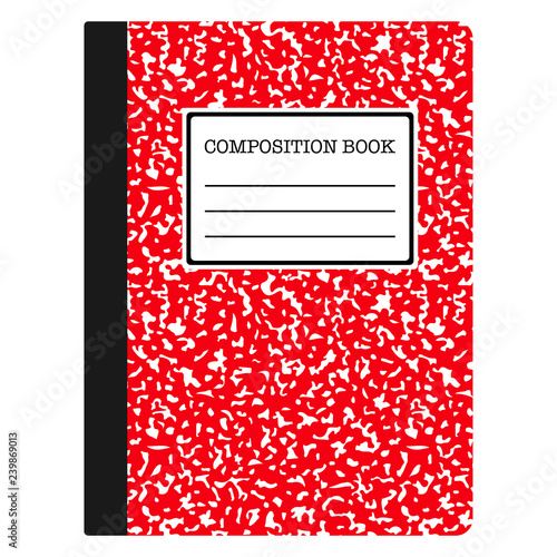 Composition Book - Red composition notebook with copy space isolated on white background