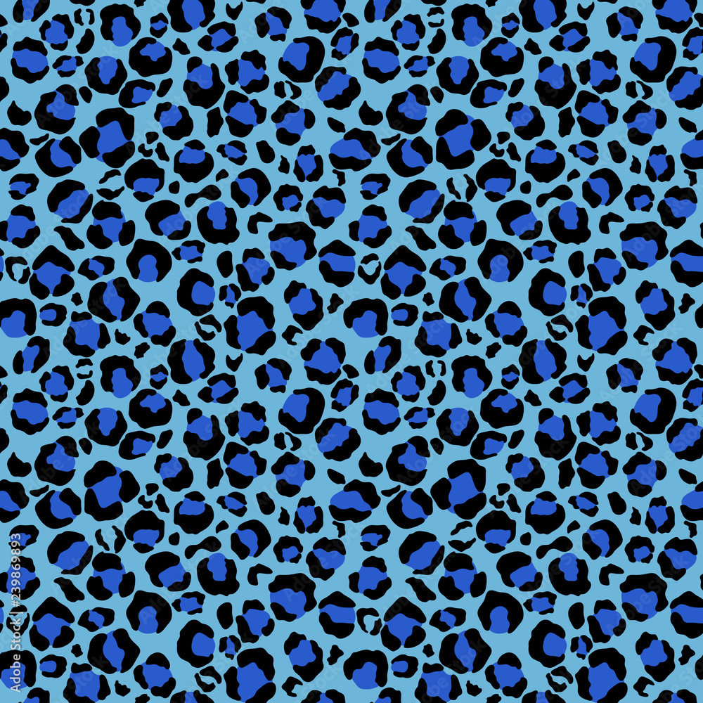Blue Leopard Print