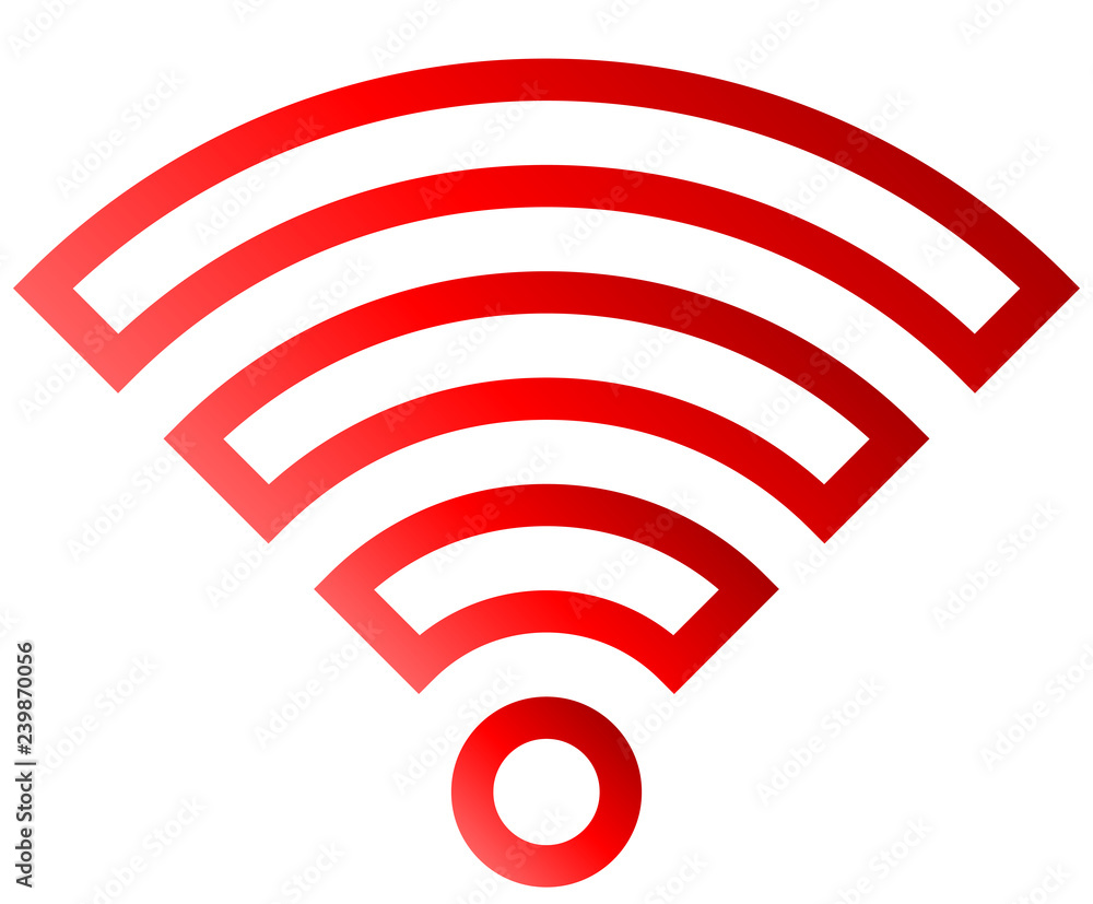 Wifi symbol icon - red outlined gradient, isolated - vector Wifi symbol icon - red outlined gradient, isolated - vector