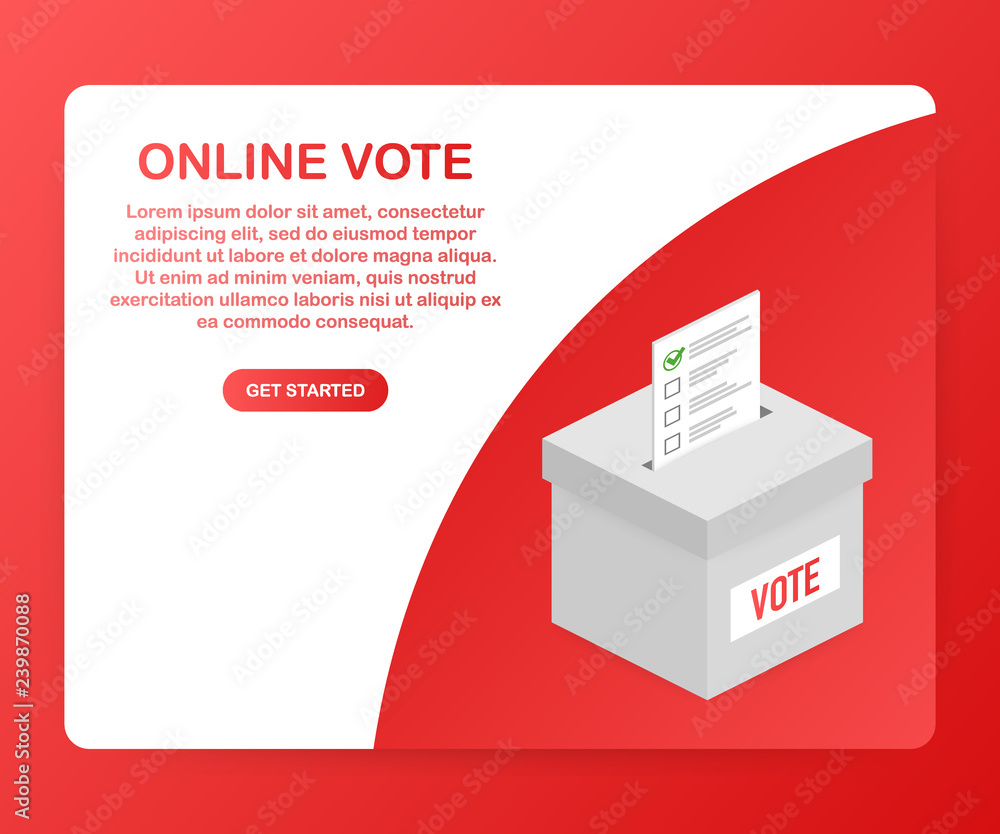 Flat isometric vector concept voting online, e-voting, election internet system. Vector illustration. Flat isometric vector concept voting online, e-voting, election internet system. Vector illustration.