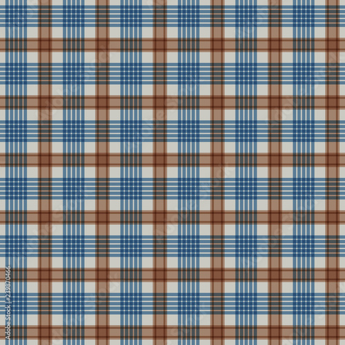 Plaid Seamless Pattern - Plaid design in colors of blue and brown