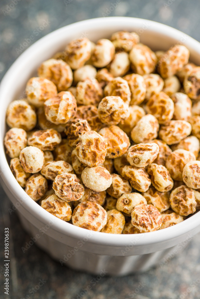 Tiger nuts. Tasty chufa nuts. Healthy superfood. Tiger nuts. Tasty chufa nuts. Healthy superfood.