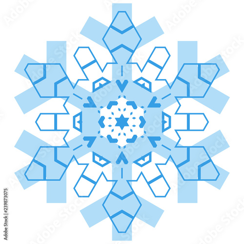 Simple Snowflake Icon Isolated on White Background