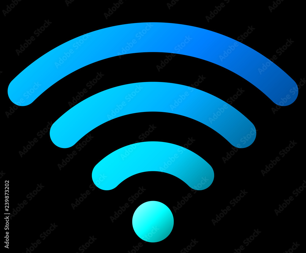Wifi symbol icon - colorful simple rounded gradient, isolated - vector Wifi symbol icon - colorful simple rounded gradient, isolated - vector