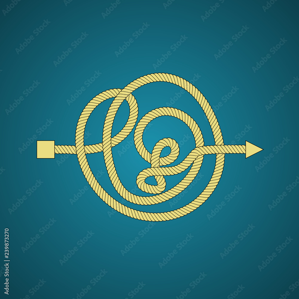 Confused complicated rope as problem concept illustration Stock Vector ...