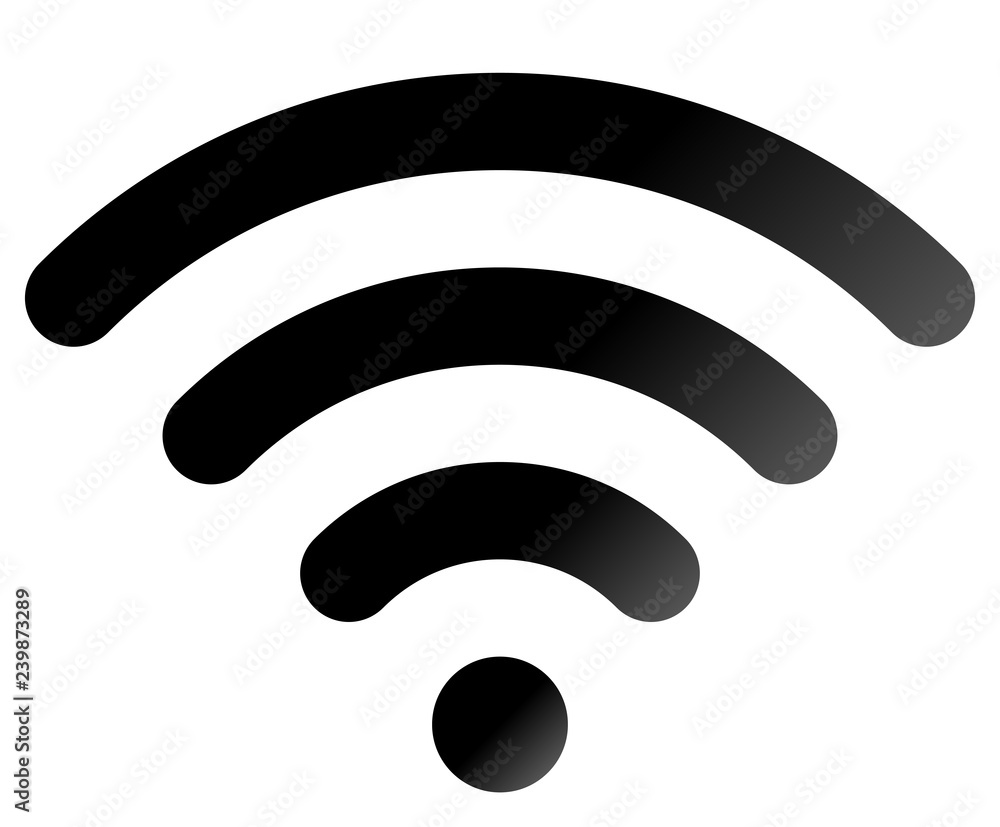 Wifi symbol icon - black simple rounded gradient, isolated - vector Wifi symbol icon - black simple rounded gradient, isolated - vector