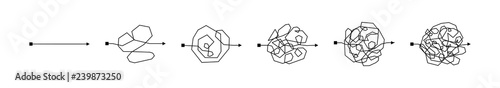 Confused complicated way as chaos or problem concept illustration