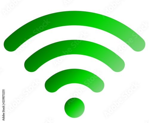 Wifi symbol icon - green simple rounded gradient, isolated - vector
