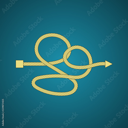 Confused complicated rope as problem concept illustration