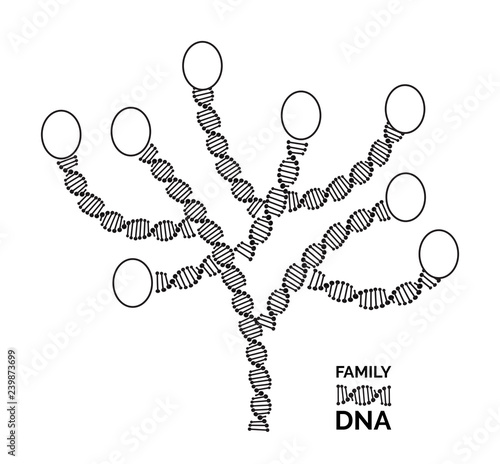 Genealogy tree for dna ancestors illustration isolated