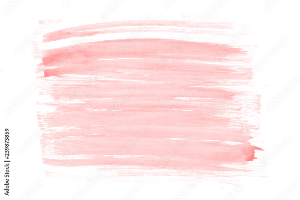 Pink abstract watercolor stroke design on paper texture