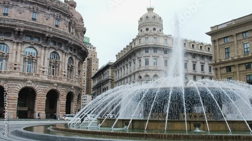 Genova fountain Piazza de Ferrari water jet square big plaza italian vacation landmarks photo