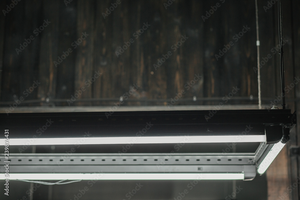 Horizontal image of the lamps under ceiling Horizontal image of the lamps under ceiling