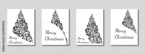 christmas tree card illustration