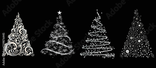 christmas tree card illustration
