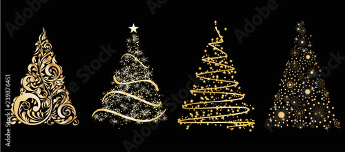 christmas tree card illustration