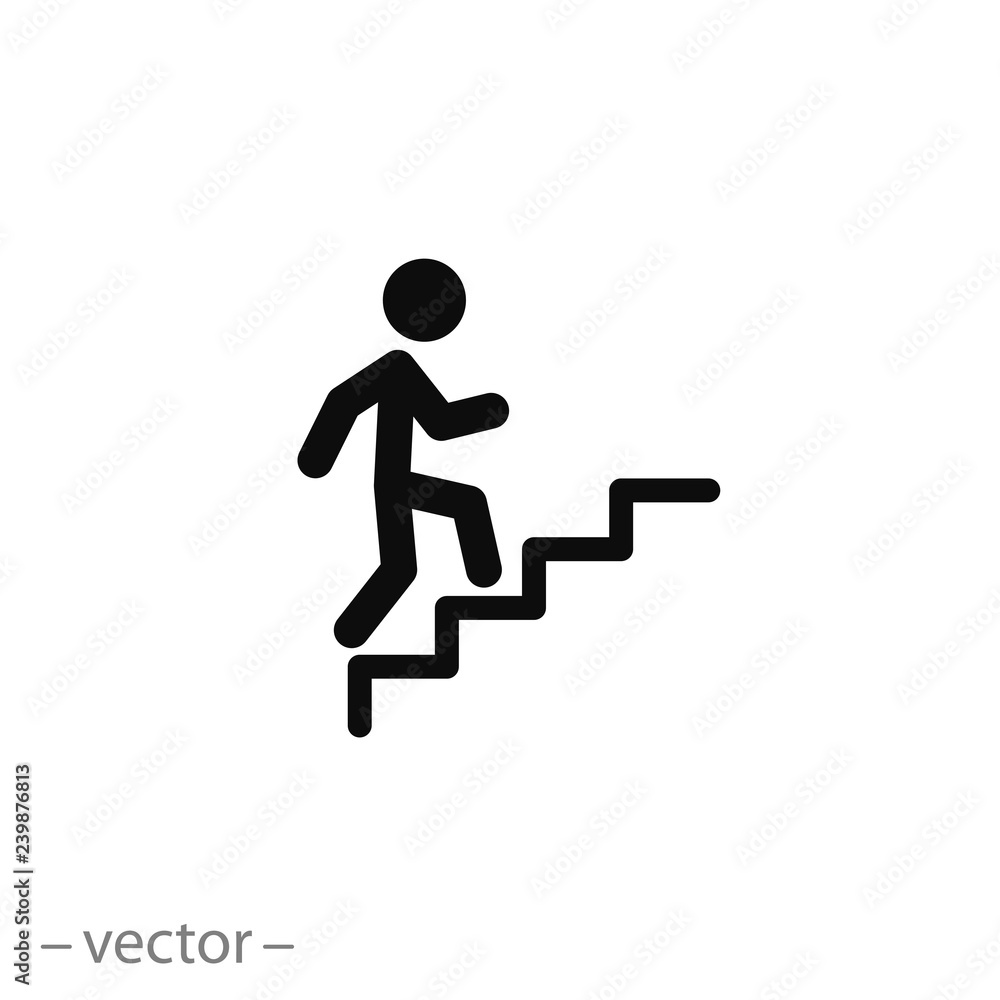 Man climbs the stairs Icon