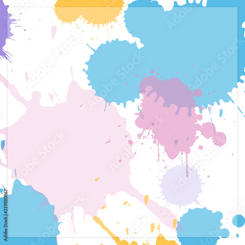 Background image Drops of various colors on a white background.