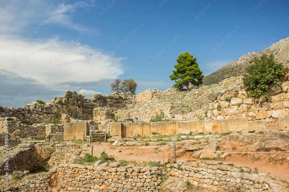 ancient destroyed Greece city sightseeing concept of world heritage tourist site
