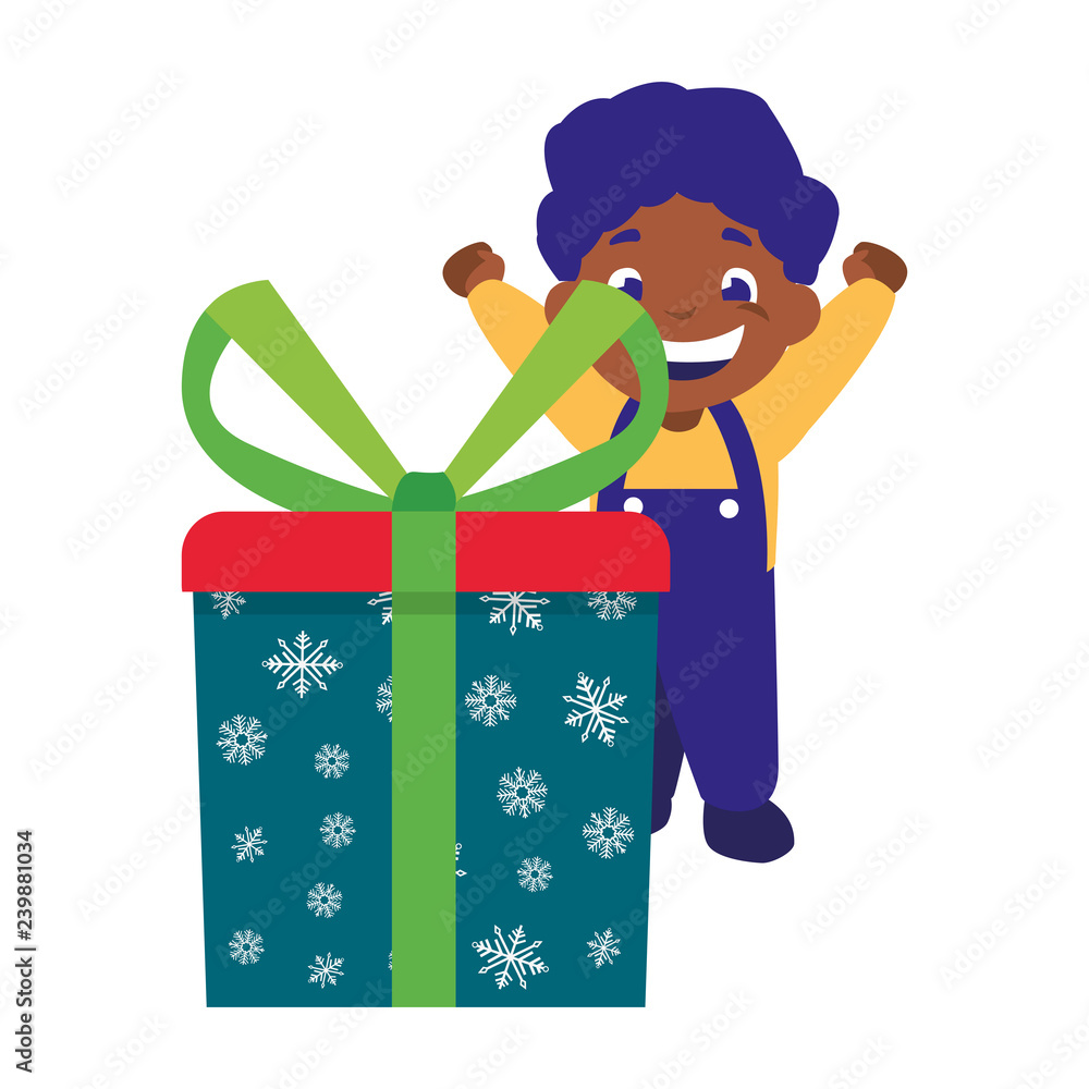 happy boy with gift box celebration happy boy with gift box celebration