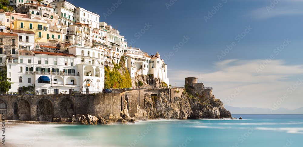 silent coast in summer day on Amalfi in Italy