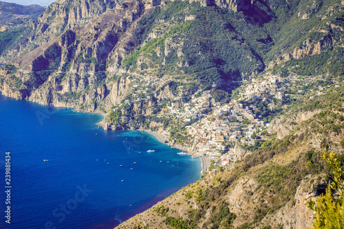 Positano village, holiday concept, Amalfi Coast line