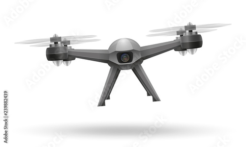 aerial mobile drone quadcopter smart quadrocopter for video and photo shooting stock vector illustration