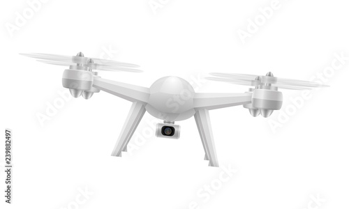 aerial mobile drone quadcopter smart quadrocopter for video and photo shooting stock vector illustration