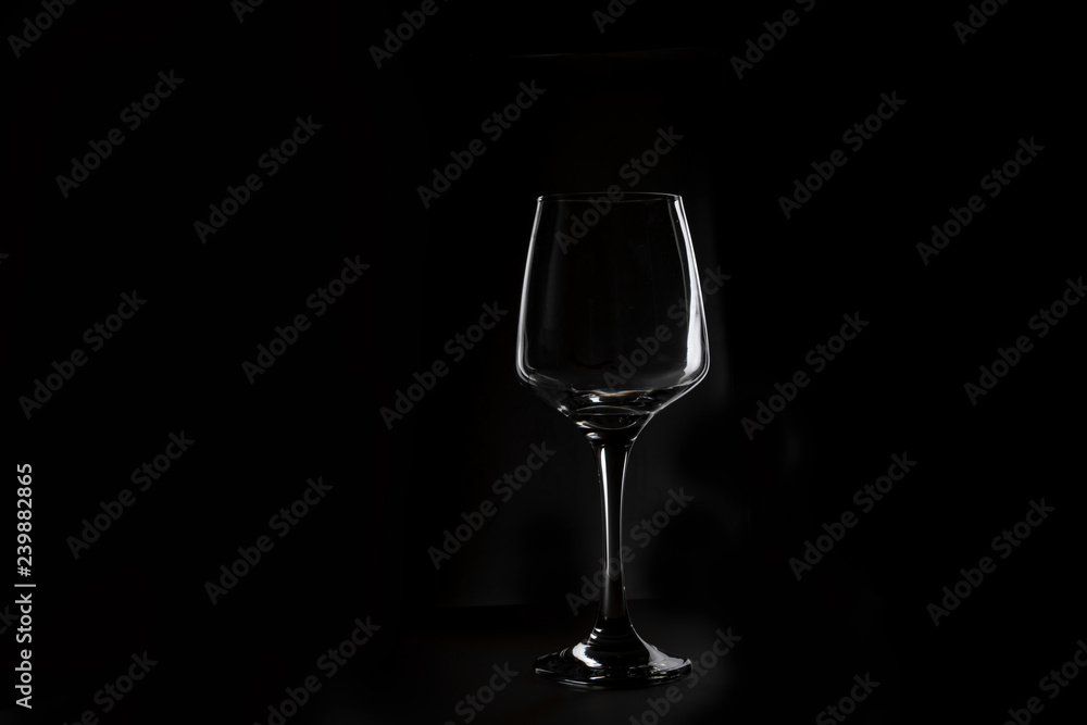 Glass on black background  