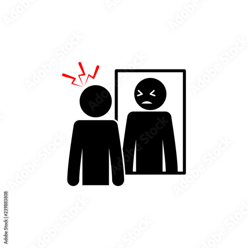 catoptrophobia, fear, mirrors icon on white background. Can be used for web, logo, mobile app, UI, UX