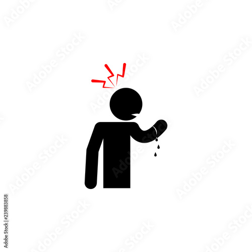 hemophobia, fear, blood icon on white background. Can be used for web, logo, mobile app, UI, UX