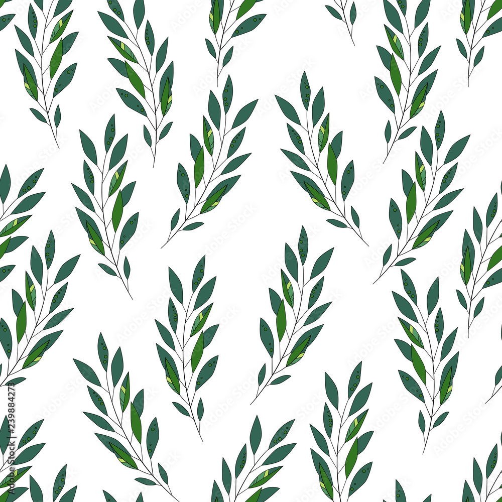 Seamless pattern with leaf. Botanical floral backdrop. Seamless pattern with leaf. Botanical floral backdrop.