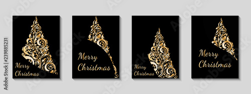 christmas tree card illustration