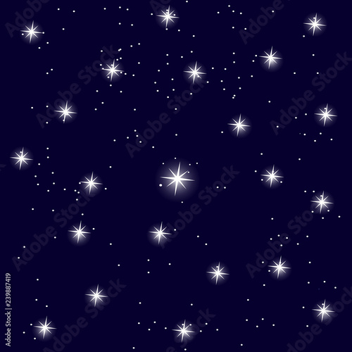 Blue sky with stars background