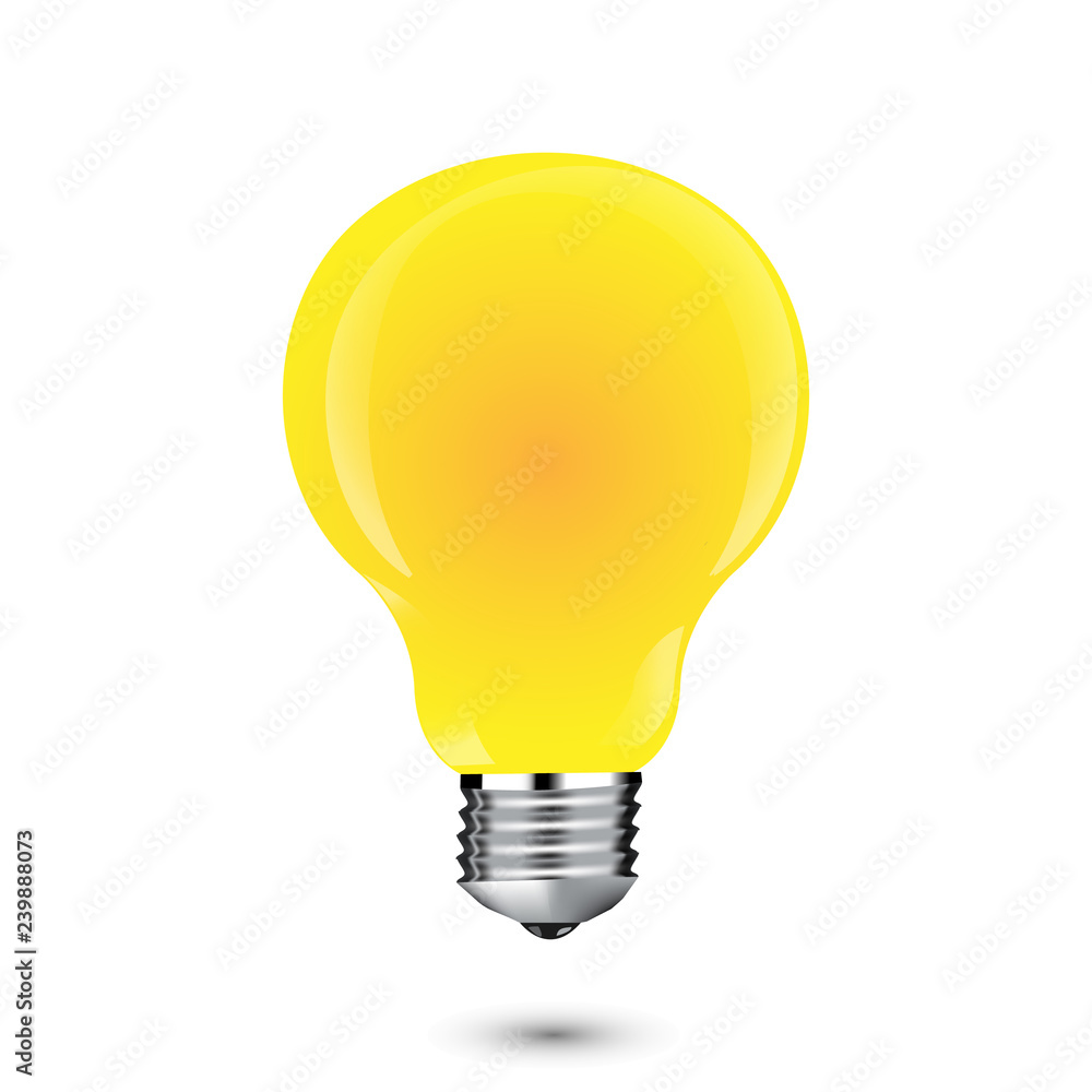 glowing yellow light bulb as inspiration concept glowing yellow light bulb as inspiration concept