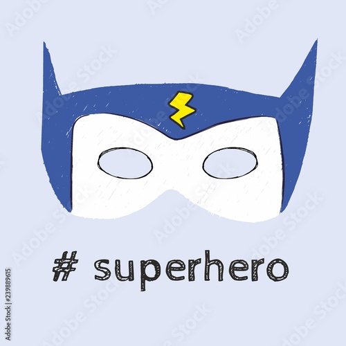 Super hero mask vector illustration. Fantasy superhero