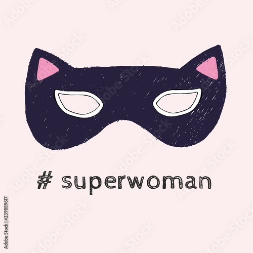 Super hero mask vector illustration. Fantasy superwoman