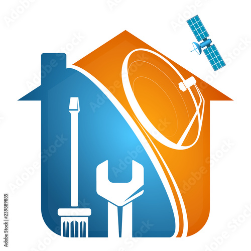 Satellite dish installation and maintenance house