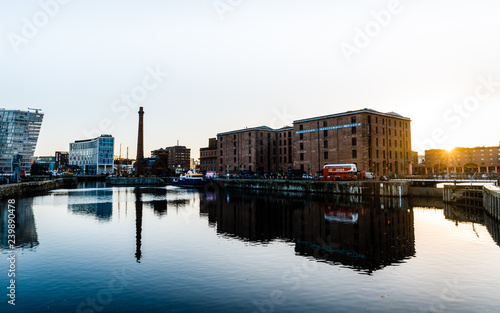 Sunrise at the Royal Albert Dock in Liverpool, United Kingdom