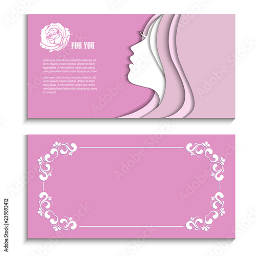 flyer with a profile of a beautiful woman