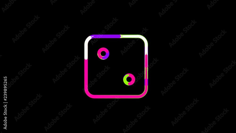 Circles gather in symbol dice two. After it crumbles in a line and moves to the camera. Alpha channel black Circles gather in symbol dice two. After it crumbles in a line and moves to the camera. Alpha channel black
