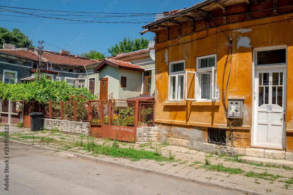 The view on the street in Ruse - town in Bulgaria