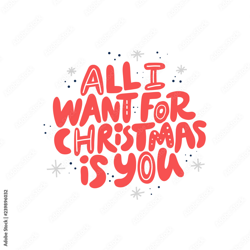 Christmas hand drawn vector red lettering